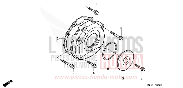 LEFT CRANKCASE COVER for CB1000F "Big One" BLACK (NH1E) from 1993